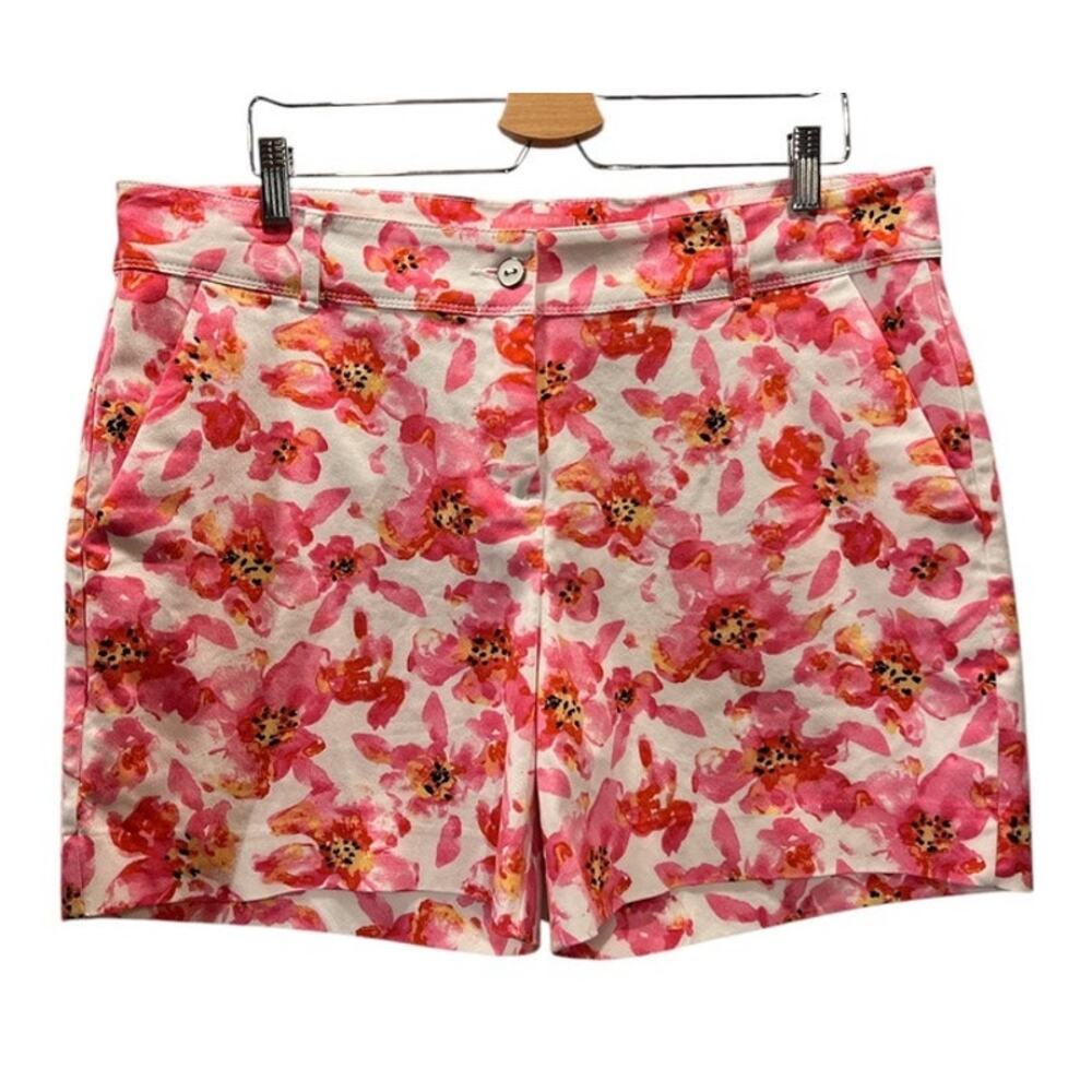 Isaac Mizrahi New York 5.5" Inseam Cotton Blend Shorts Size 16 Multicolor Floral